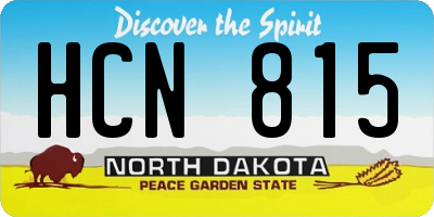 ND license plate HCN815