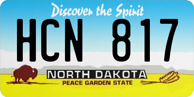 ND license plate HCN817