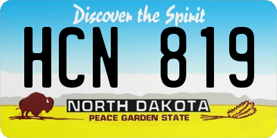 ND license plate HCN819