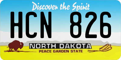 ND license plate HCN826