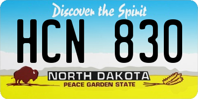 ND license plate HCN830