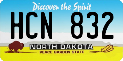 ND license plate HCN832