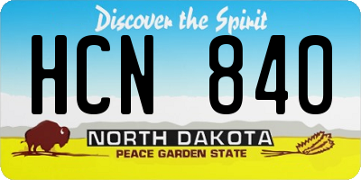 ND license plate HCN840