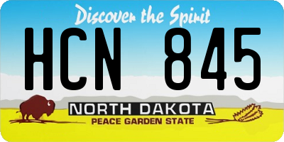ND license plate HCN845
