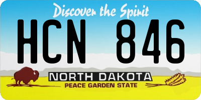 ND license plate HCN846