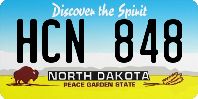 ND license plate HCN848