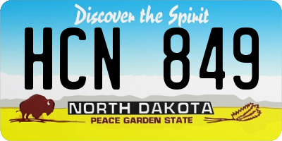 ND license plate HCN849