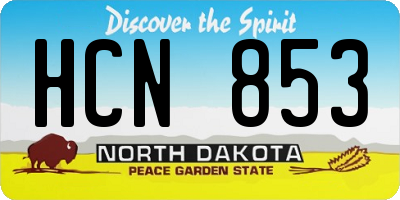 ND license plate HCN853