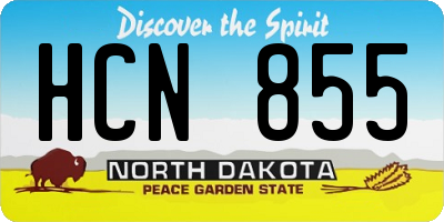 ND license plate HCN855