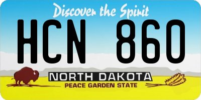 ND license plate HCN860