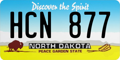 ND license plate HCN877
