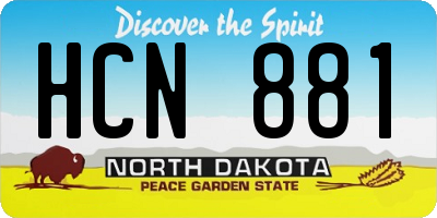 ND license plate HCN881