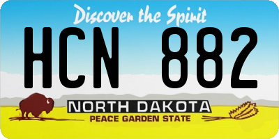 ND license plate HCN882