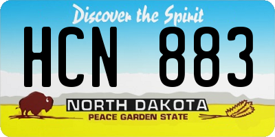 ND license plate HCN883