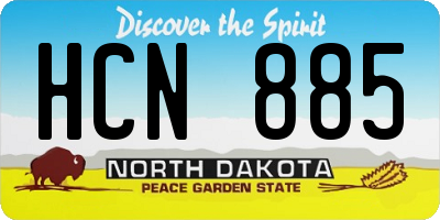 ND license plate HCN885