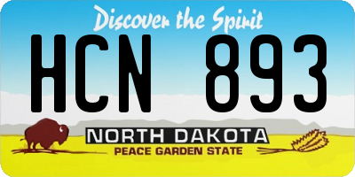 ND license plate HCN893
