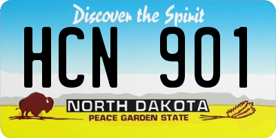 ND license plate HCN901