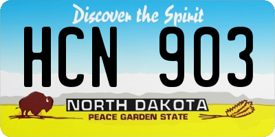 ND license plate HCN903