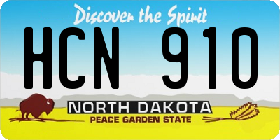 ND license plate HCN910