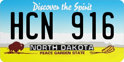 ND license plate HCN916
