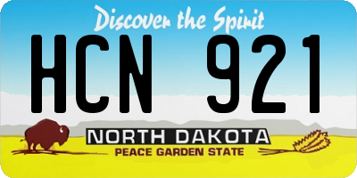ND license plate HCN921