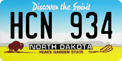 ND license plate HCN934