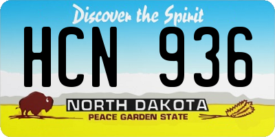 ND license plate HCN936