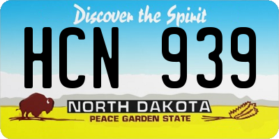 ND license plate HCN939
