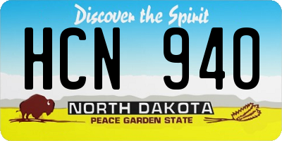 ND license plate HCN940