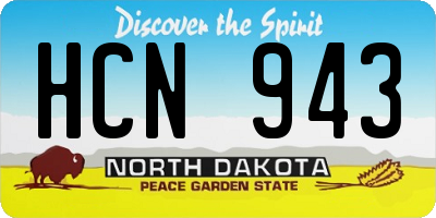 ND license plate HCN943