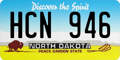 ND license plate HCN946