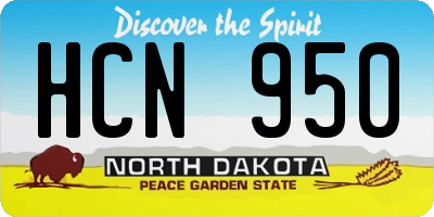 ND license plate HCN950