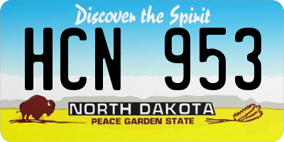 ND license plate HCN953