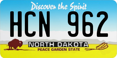 ND license plate HCN962