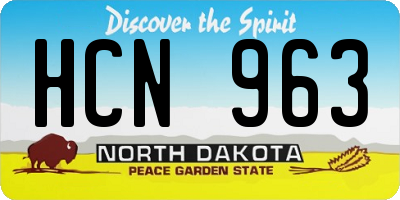 ND license plate HCN963