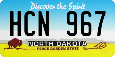 ND license plate HCN967