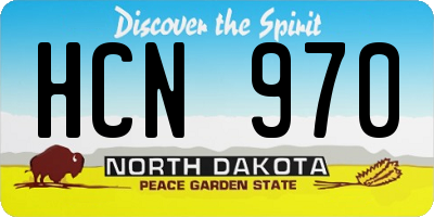 ND license plate HCN970