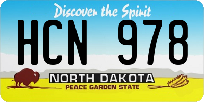 ND license plate HCN978