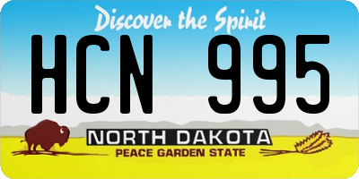 ND license plate HCN995