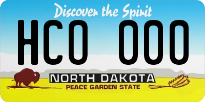 ND license plate HCO000