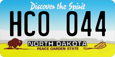 ND license plate HCO044