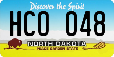ND license plate HCO048