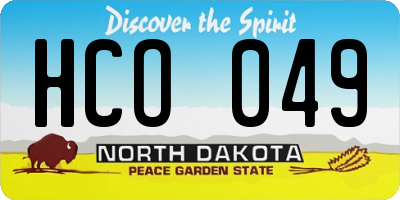 ND license plate HCO049
