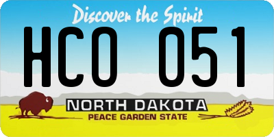 ND license plate HCO051