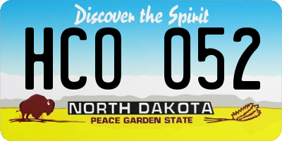 ND license plate HCO052
