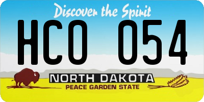 ND license plate HCO054