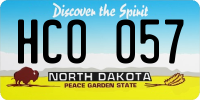 ND license plate HCO057
