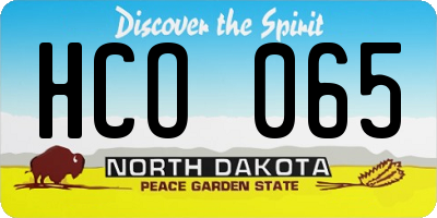 ND license plate HCO065