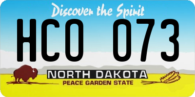 ND license plate HCO073