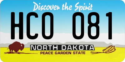 ND license plate HCO081